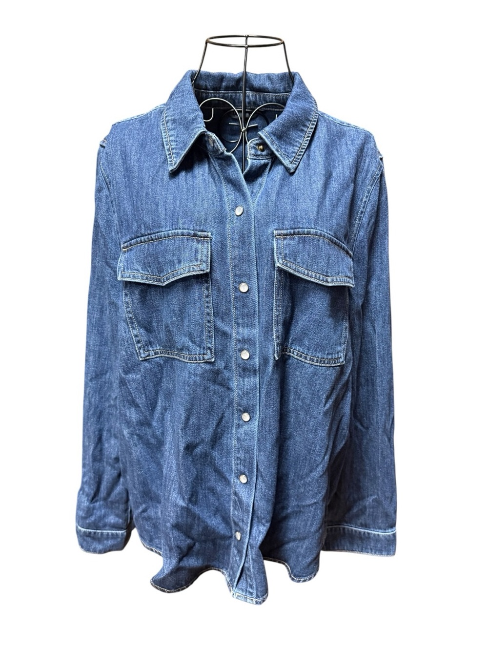 NWT Liverpool Denim Button Down Shirt Jacket Large